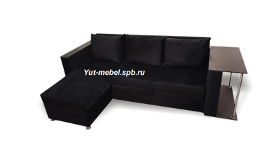 Угловой диван " Токио " черный велюр