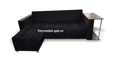 Угловой диван " Токио " черный велюр