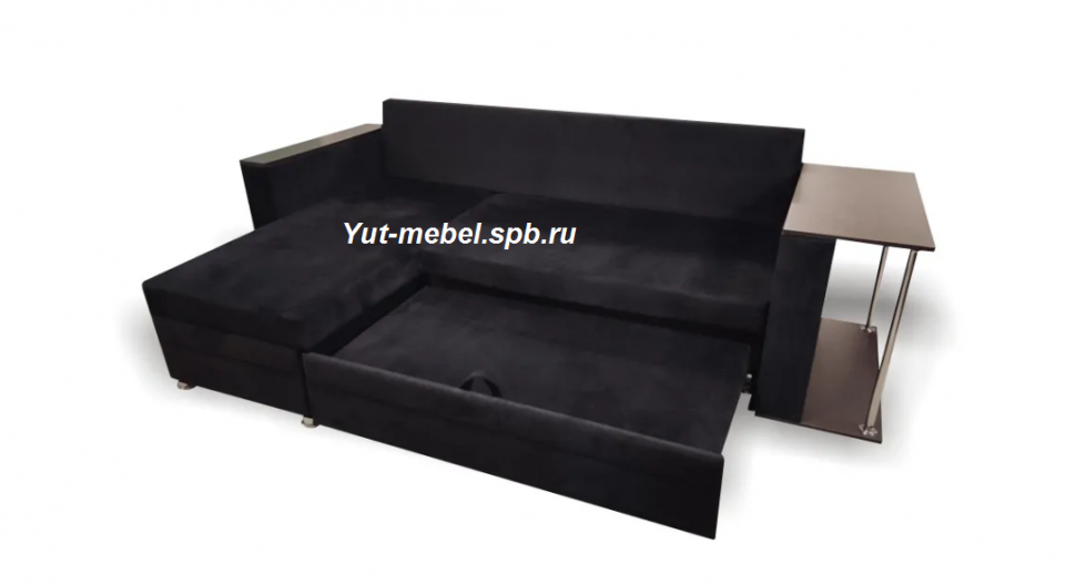 Угловой диван " Токио " черный велюр