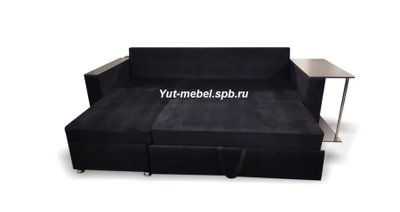Угловой диван " Токио " черный велюр