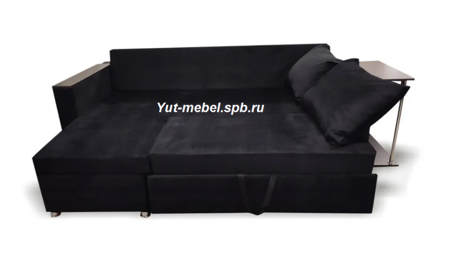 Угловой диван " Токио " черный велюр