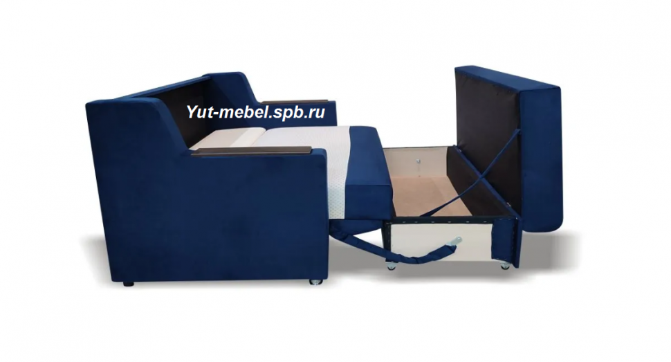 Диван выкатной " Лондон-2 " 1400*1900 синий велюр