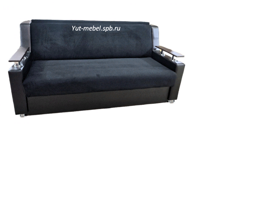 Выкатной диван  " Санкт-Петербург  "  черный велюр
