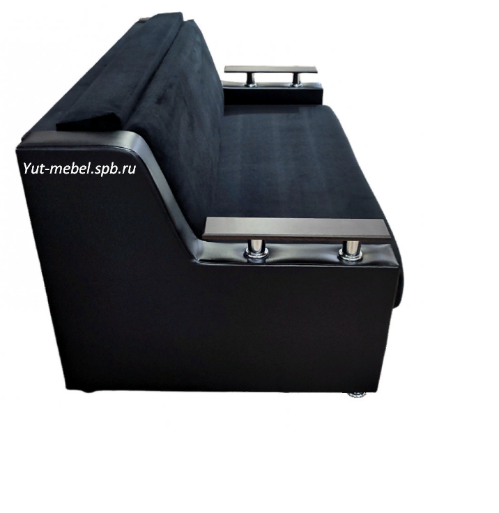 Выкатной диван  " Санкт-Петербург  "  черный велюр