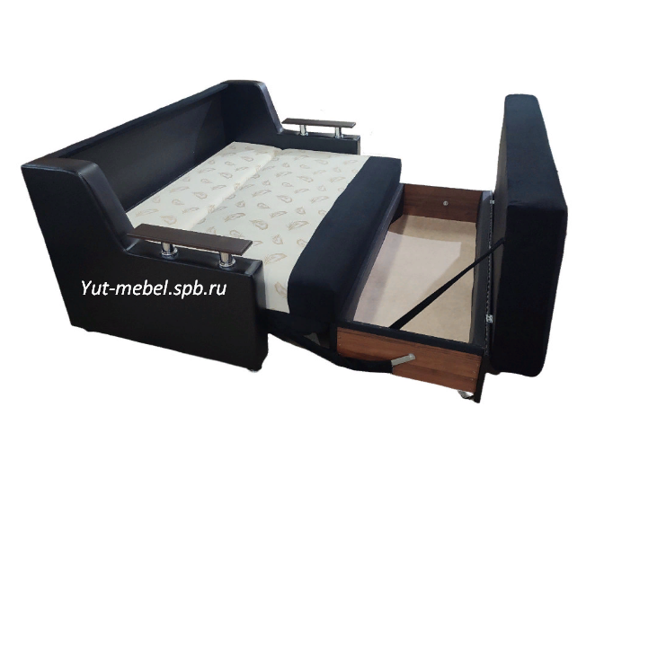 Выкатной диван  " Санкт-Петербург  "  черный велюр