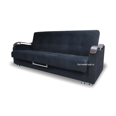 Диван-книжка " Лидер-3 " черный велюр