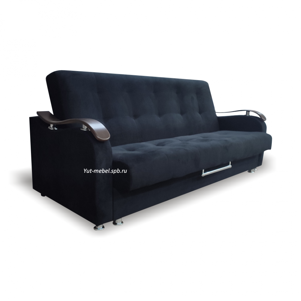 Диван-книжка " Лидер-3 " черный велюр