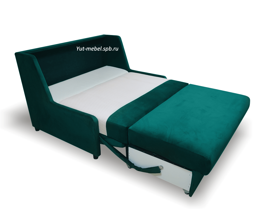 Выкатное кресло-кровать " Париж-2 " 1200*1900 велюр зеленый