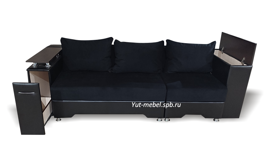 Еврософа "Стамбул" с баром черный велюр