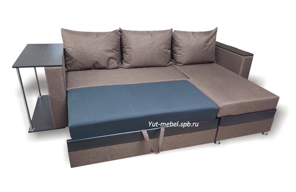 Угловой диван " Токио " коричневая рогожка